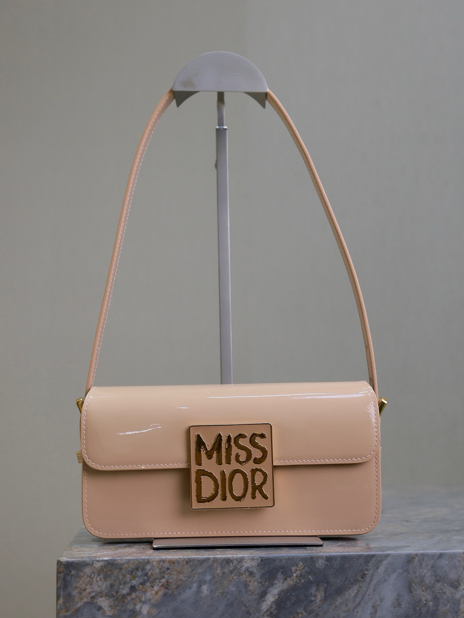 Miss Dior Flap Bag Blush Patent Calfskin